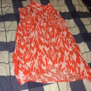 Orange-Pink White Summer Top